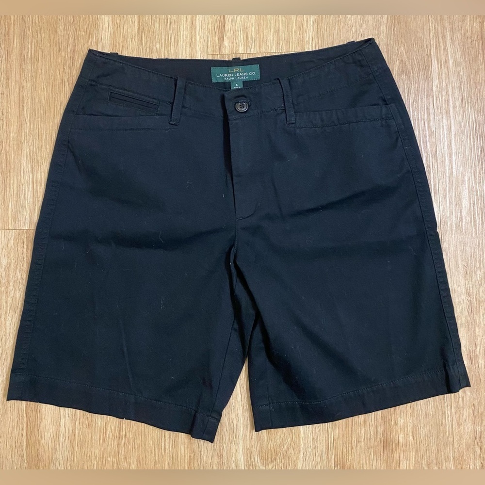 Ralph Lauren Black Women’s Flat-Front Chino Shorts